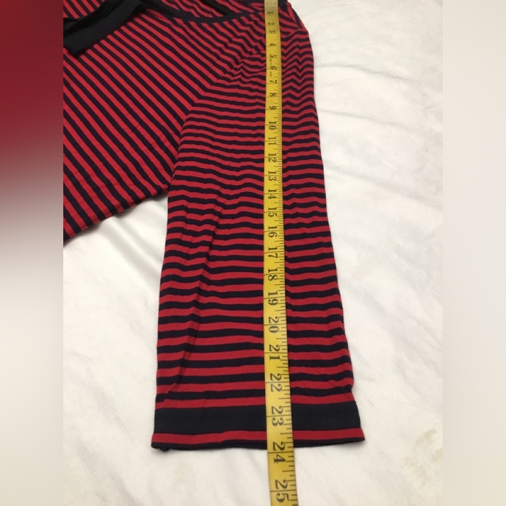 Talbots Bold Red and Navy Striped Top - Picture 9 of 14
